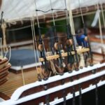 Die Wanten-Taljen des Großmasts.